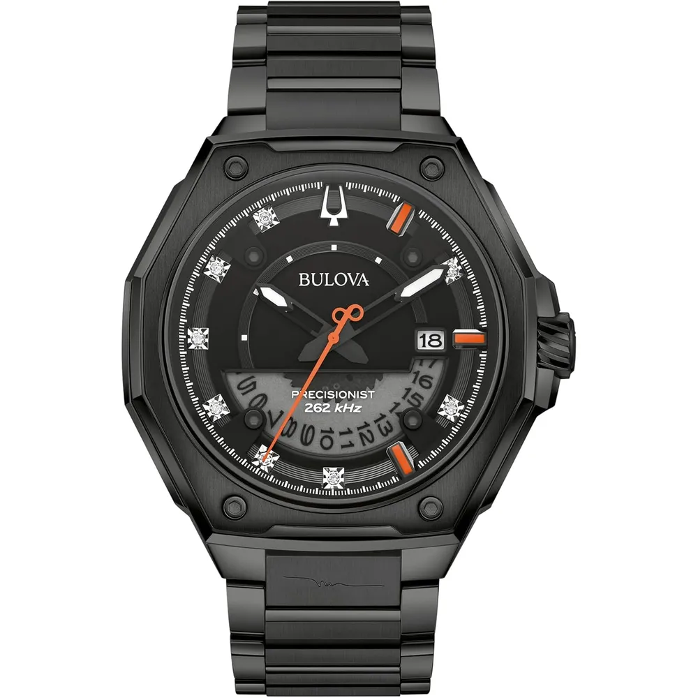 Bulova reloj Marc Anthony de hombre serie X 3 agujas esfera de diamantes | Negro
