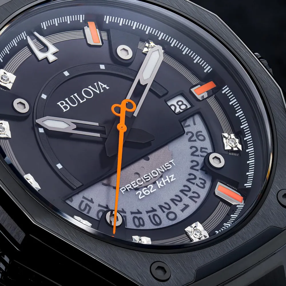 Bulova reloj Marc Anthony de hombre serie X 3 agujas esfera de diamantes | Negro