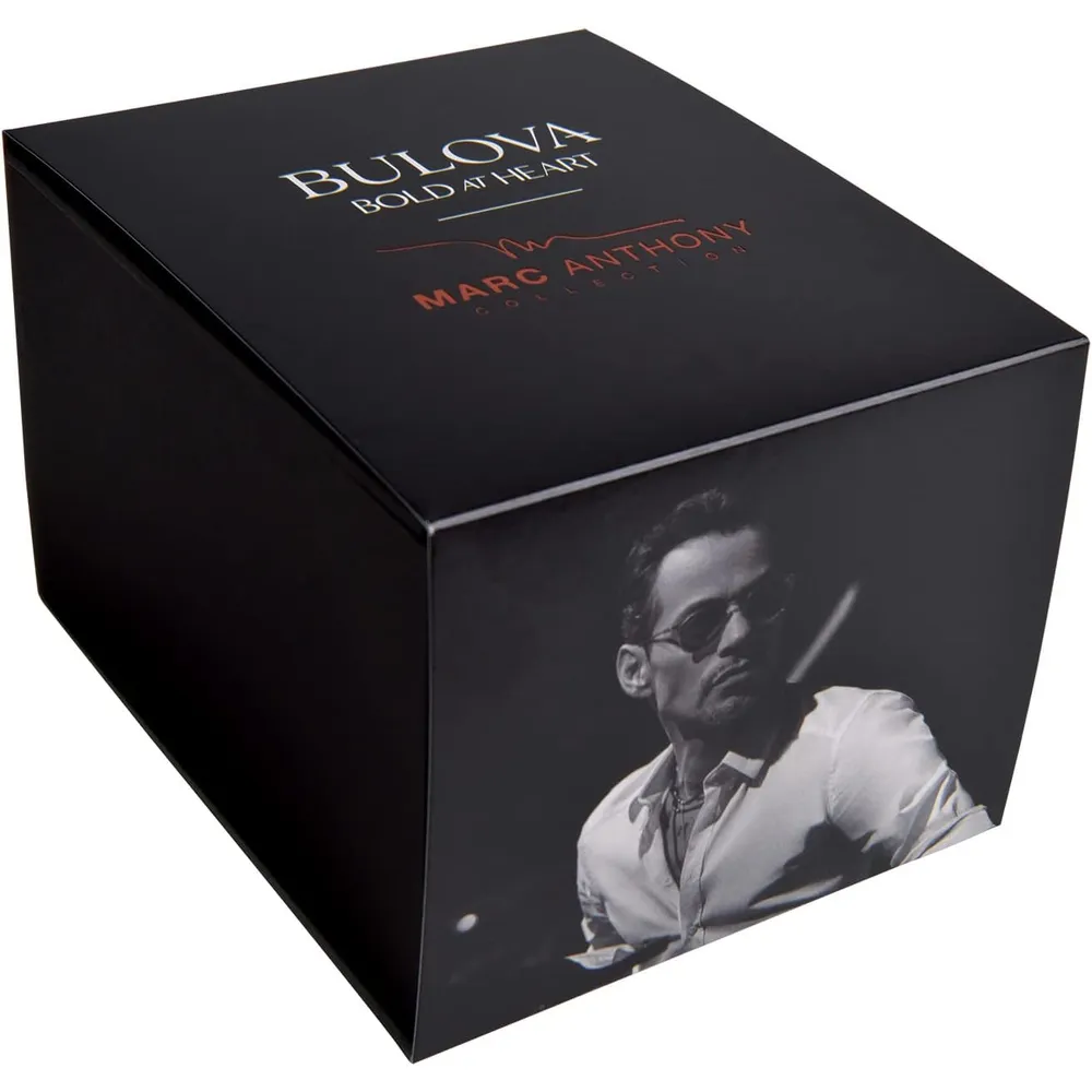 Bulova reloj Marc Anthony de hombre serie X 3 agujas esfera de diamantes | Negro