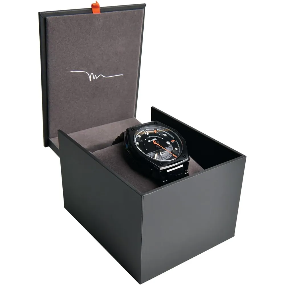 Bulova reloj Marc Anthony de hombre serie X 3 agujas esfera de diamantes | Negro