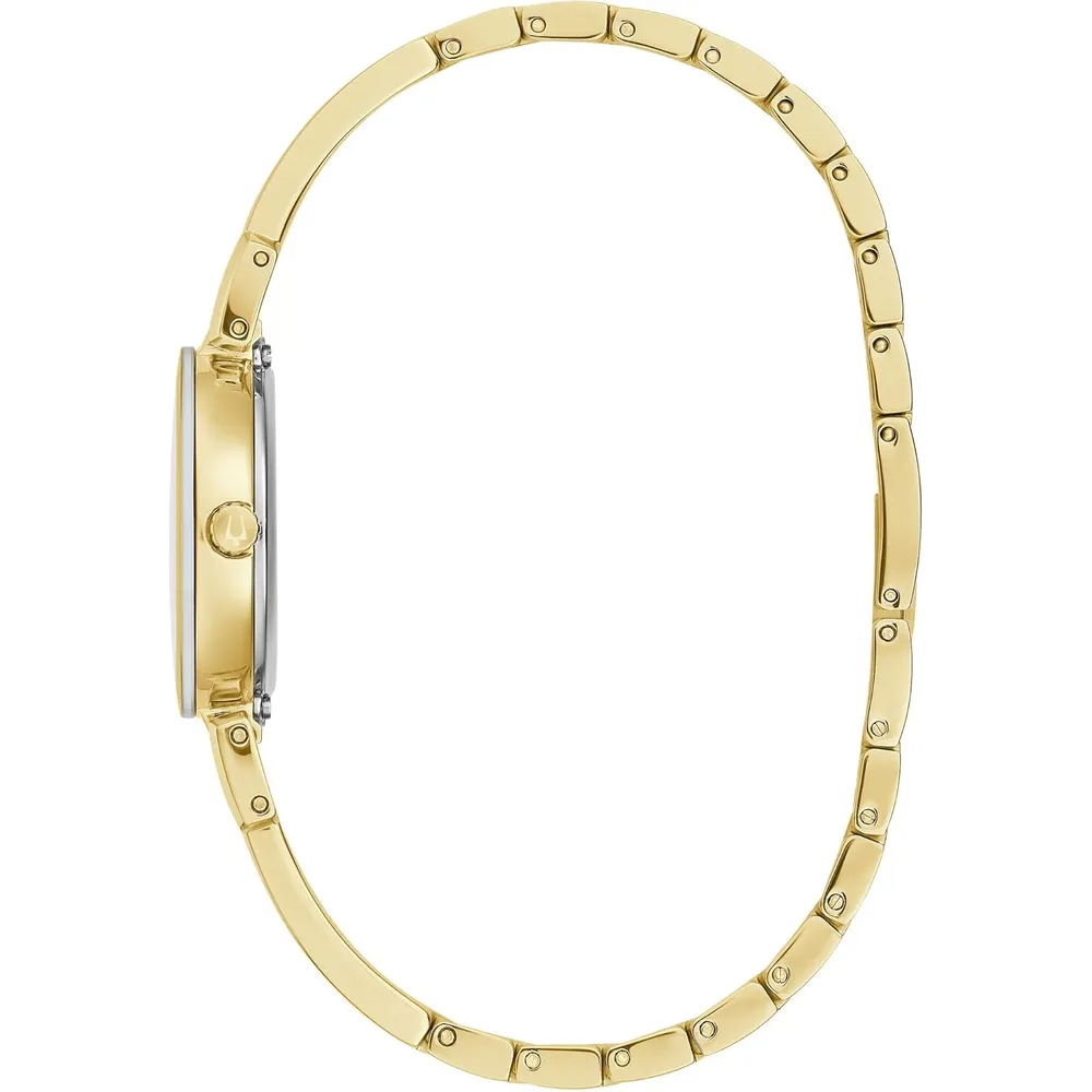 Bulova reloj brazalete Marc Anthony de mujer moderno 3 agujas diamantes | Oro