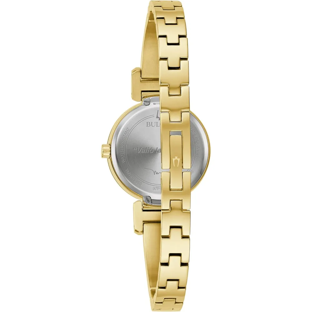 Bulova reloj brazalete Marc Anthony de mujer moderno 3 agujas diamantes | Oro
