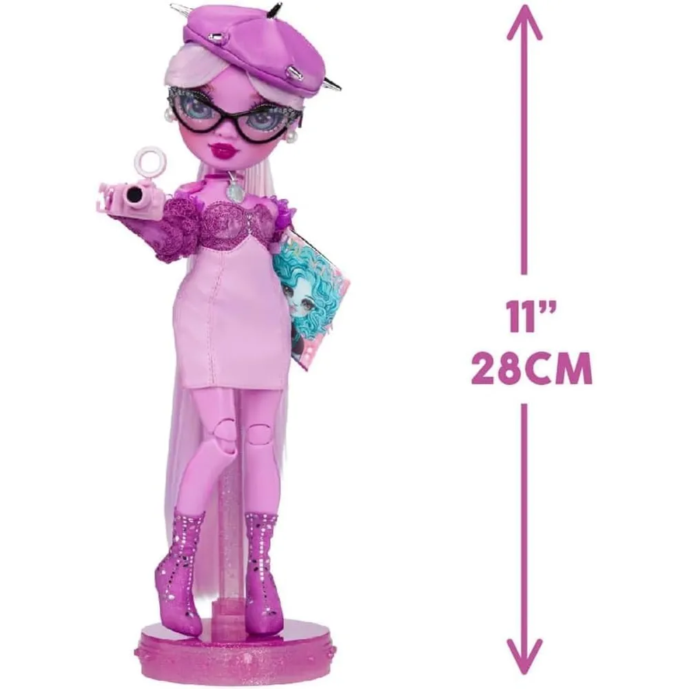 Rainbow High Shadow High Lavender muñeca morada con accesorios