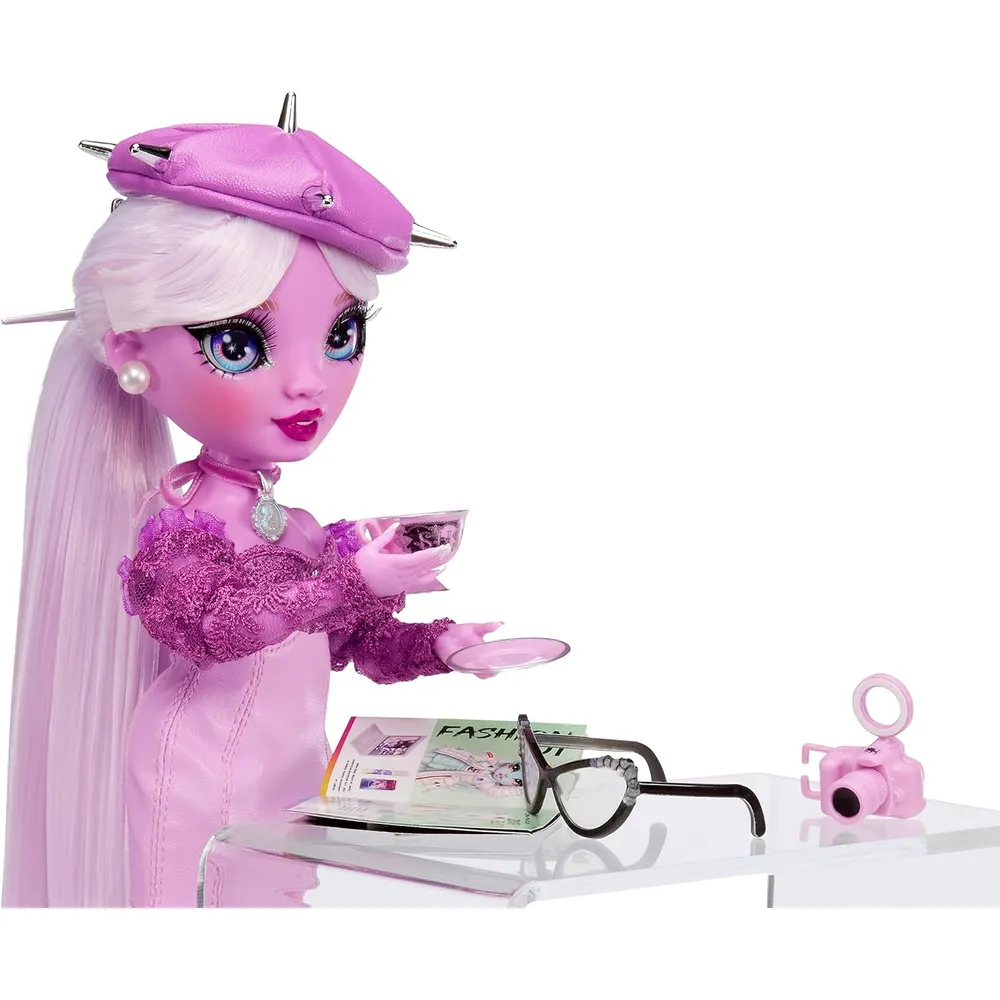 Rainbow High Shadow High Lavender muñeca morada con accesorios