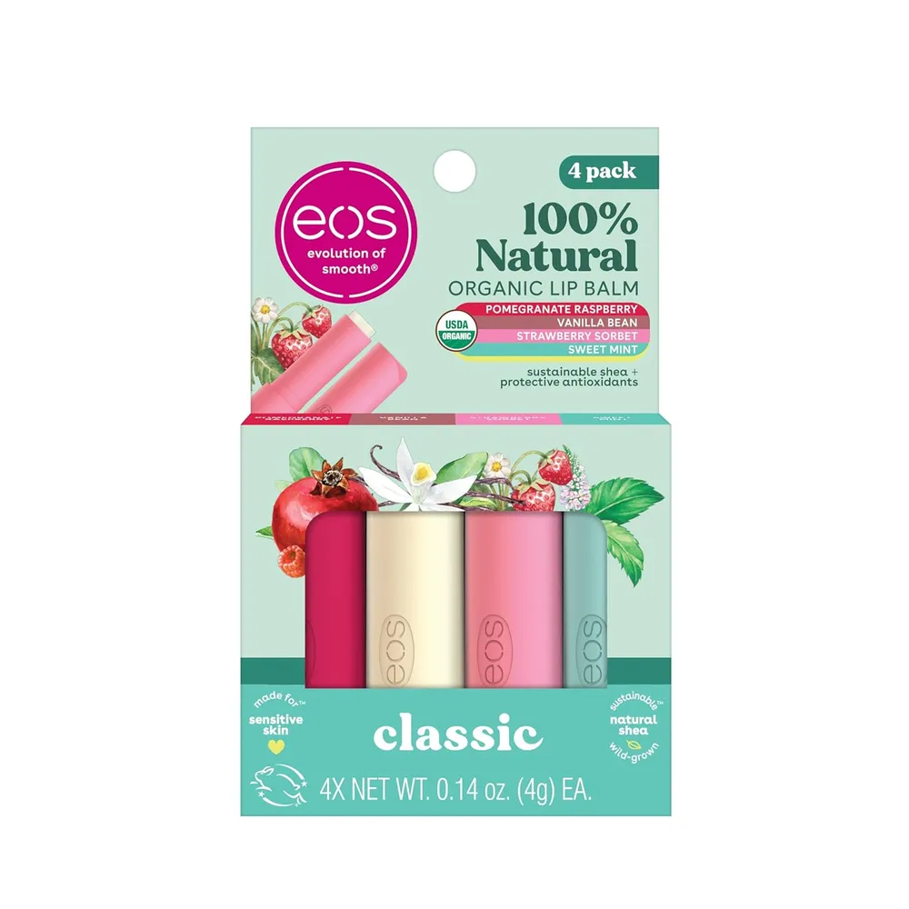 EOS bálsamos labiales barra pack 4 | 0.14 oz / 4 ml