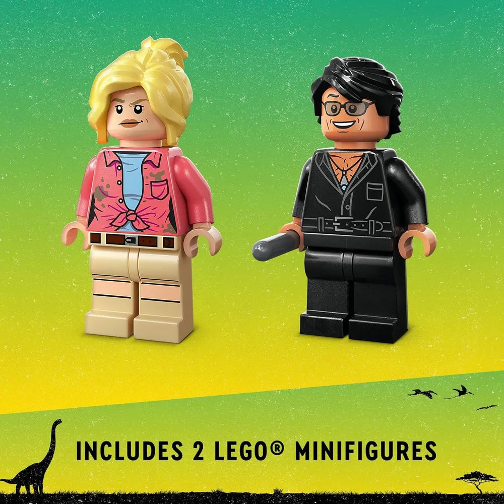 Lego Jurassic Park investigación del Triceratops set con coche y dinosaurio