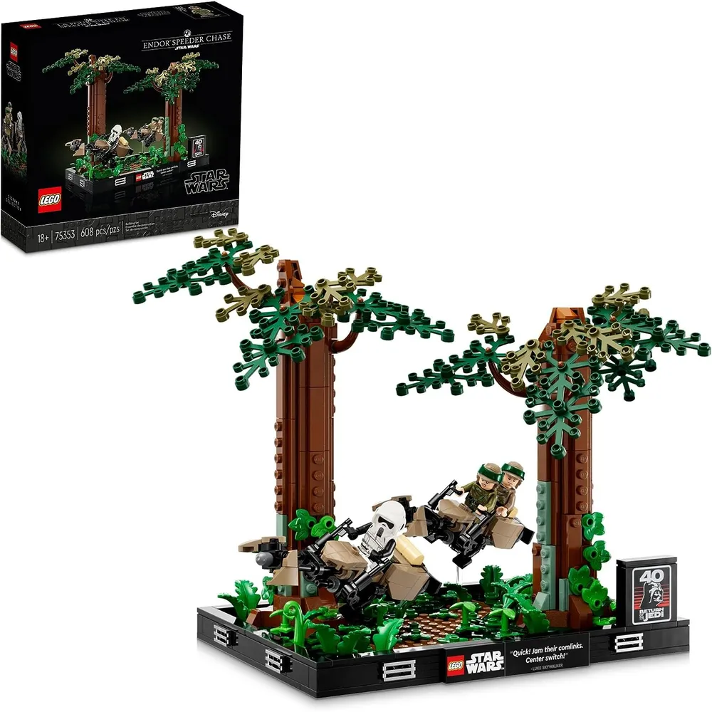 Lego Star Wars Endor Speeder Chase diorama set coleccionable con minifiguras