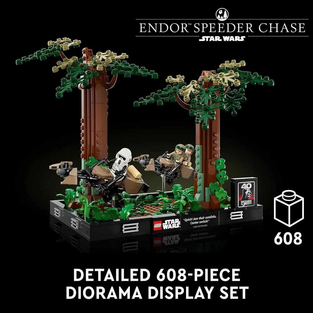 Lego Star Wars Endor Speeder Chase diorama set coleccionable con minifiguras