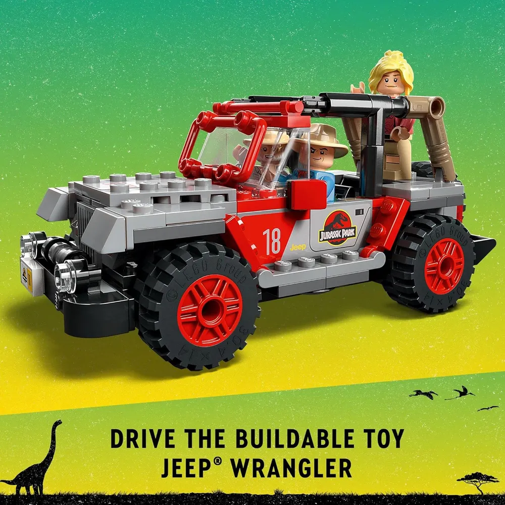 Lego Jurassic World Brachiosaurus Discovery set con dinosaurio y jeep