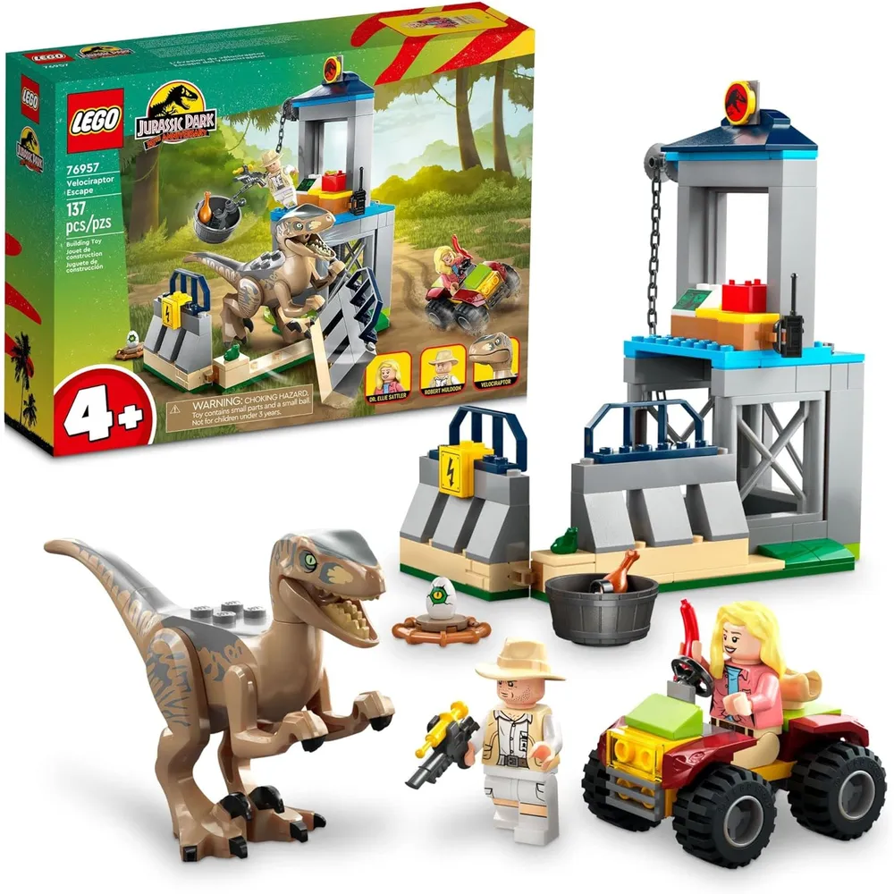 Lego Jurassic Park escape del Velociraptor set de construcción infantil