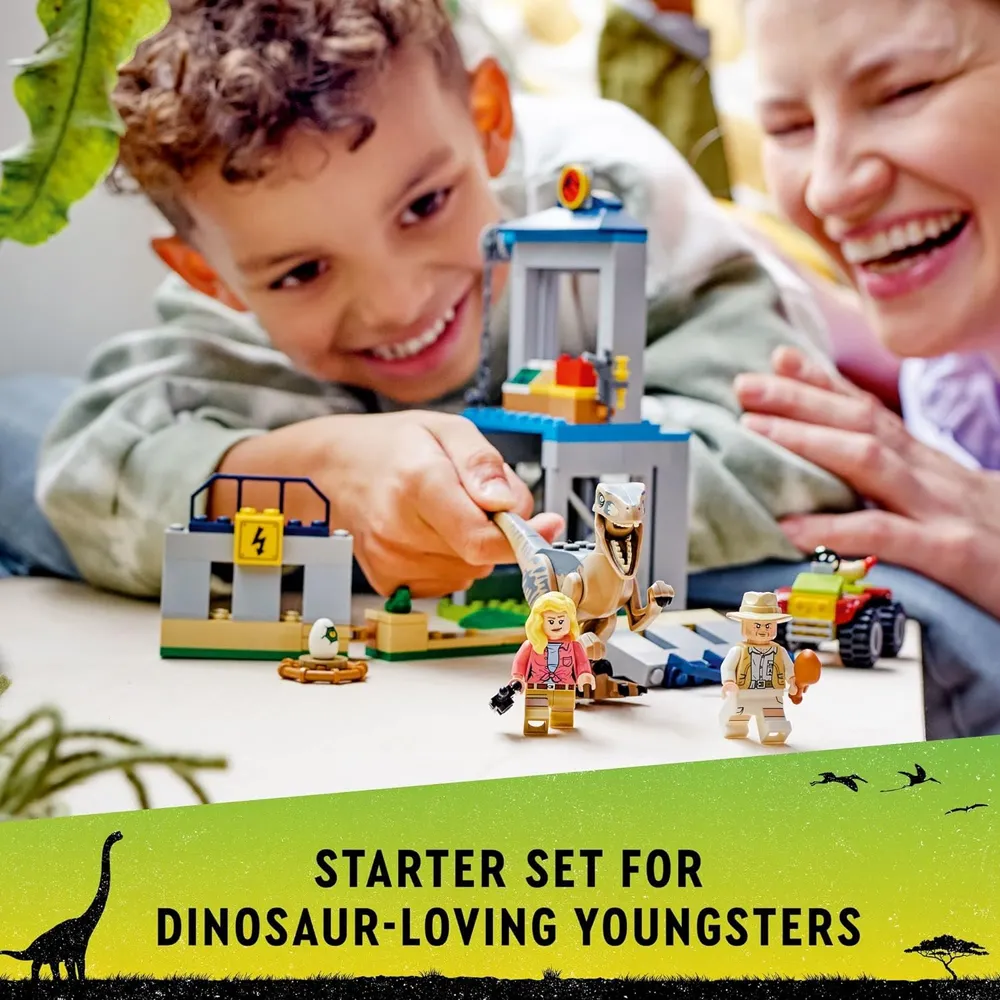 Lego Jurassic Park escape del Velociraptor set de construcción infantil