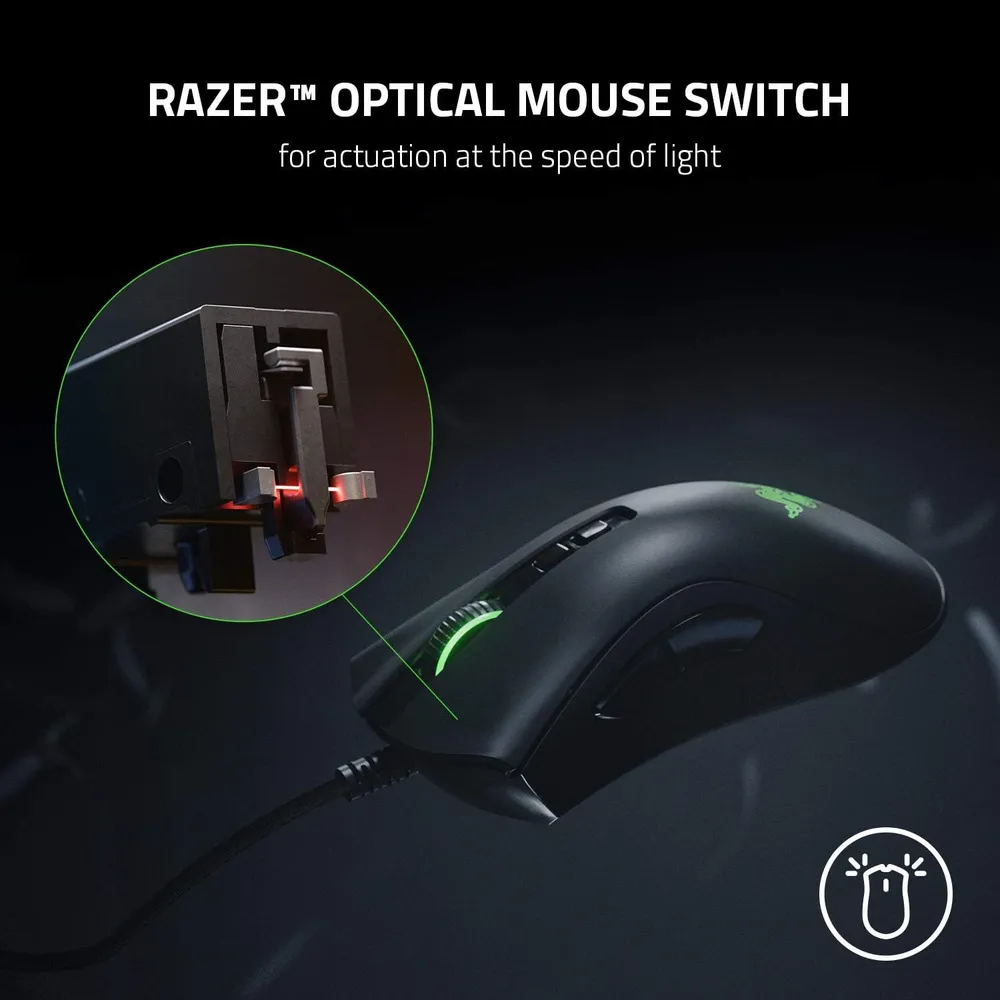 MOUSE ALÁMBRICO DEATHADDER V2 RAZER | NEGRO / VERDE