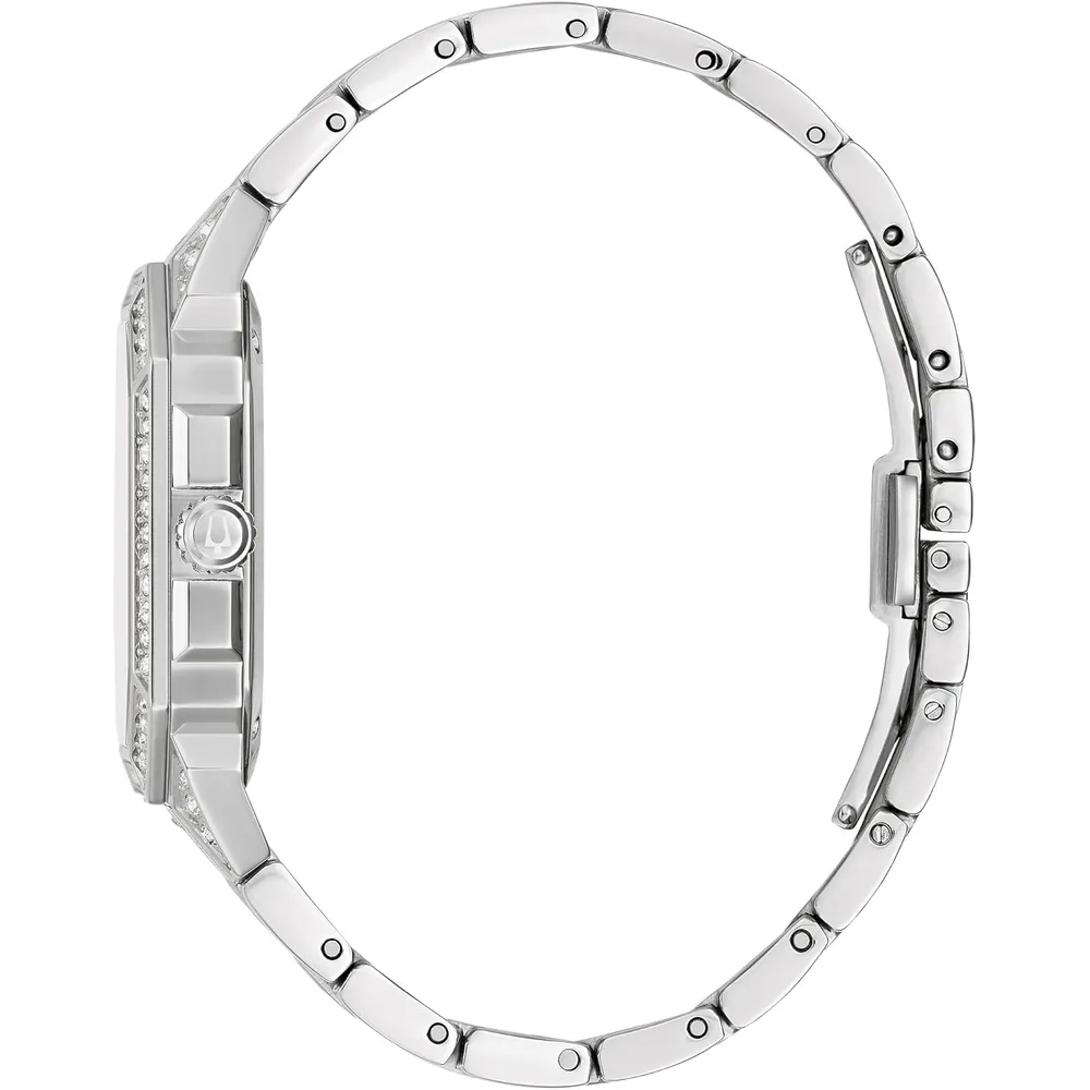 Bulova reloj Octava de hombre 3 agujas de cuarzo esfera octogonal cristales | Plateado