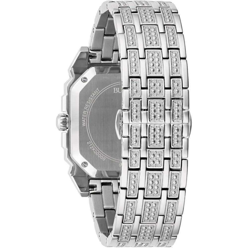 Bulova reloj Octava de hombre 3 agujas de cuarzo esfera octogonal cristales | Plateado