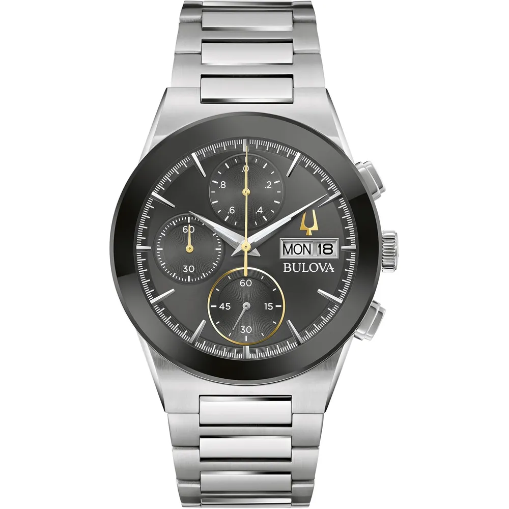Bulova reloj Modern Millenia hombre cronógrafo cuarzo 6 agujas día/fecha | Plata
