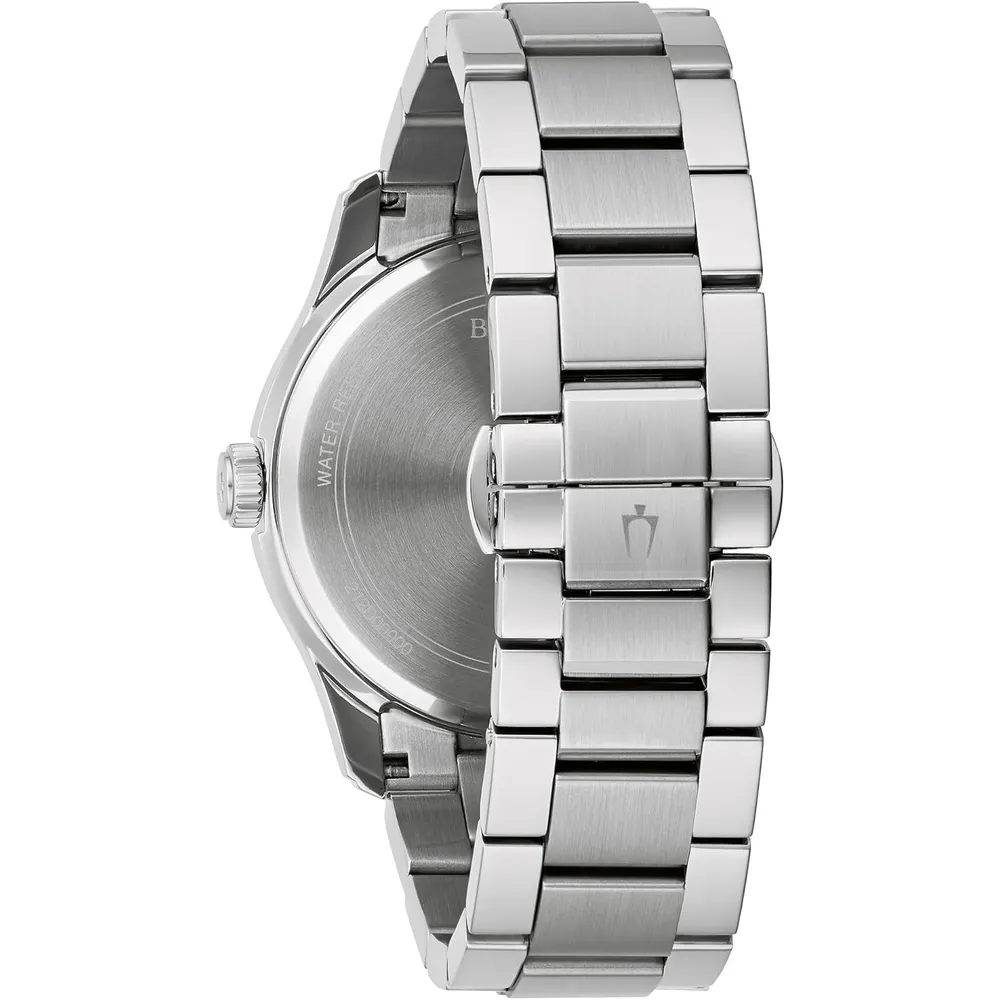 Bulova reloj clásico Wilton de hombre 3 agujas de cuarzo esfera azul | Plata