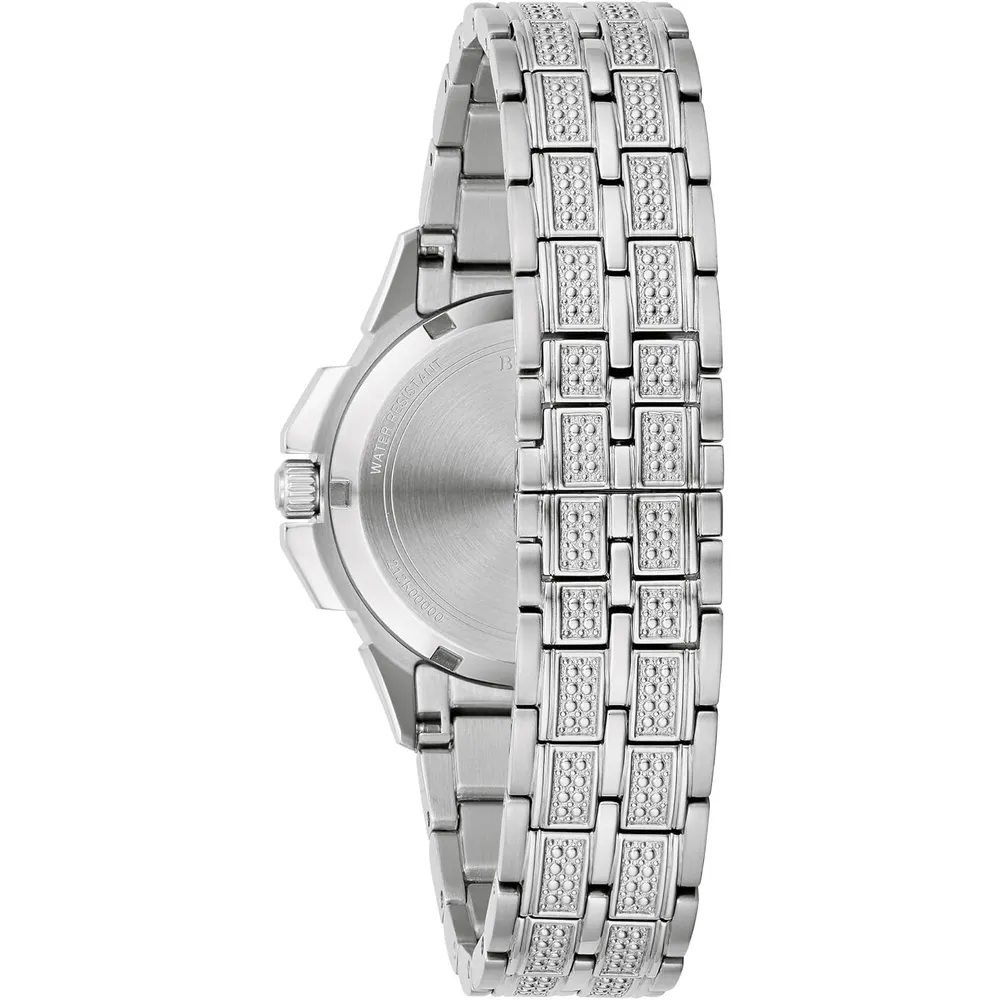 Bulova reloj Octava de mujer 3 agujas de cuarzo esfera y bisel de cristal | Plateado