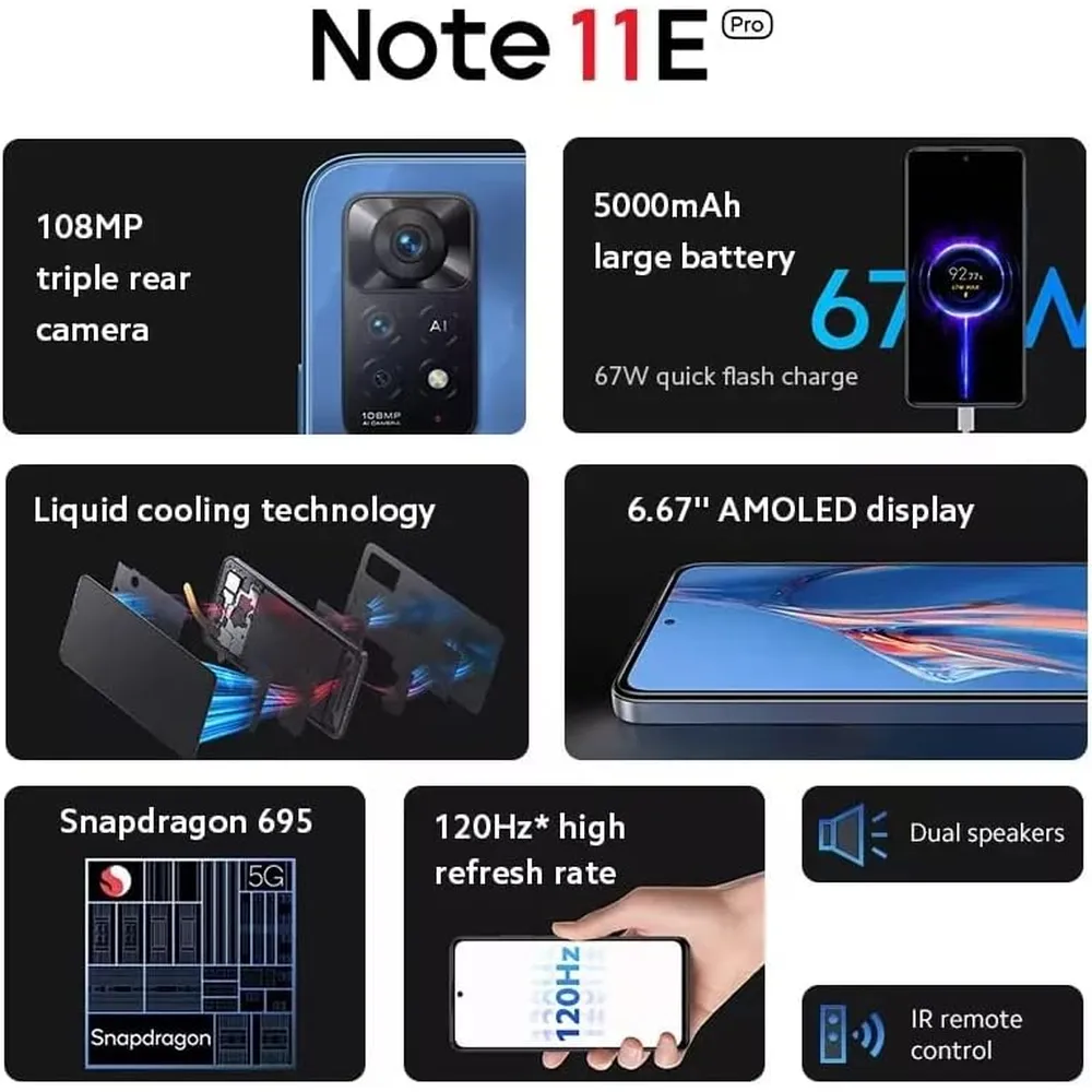 CELULAR XIAOMI REDMI NOTE 11E PRO 128GB 8GB | MUNDO OSCURO