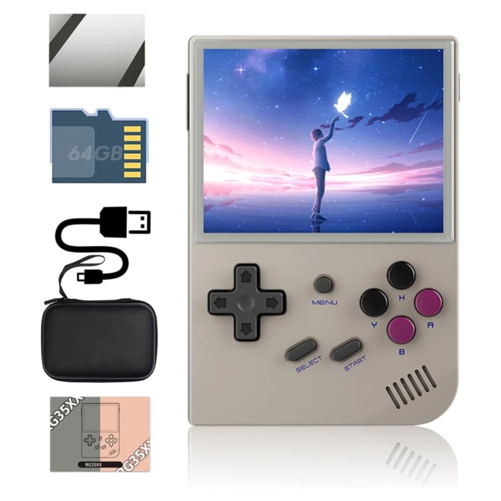 CONSOLA PORTÁTIL RETRO ANBERNIC RG35XX 3.5'' 64GB | GRIS