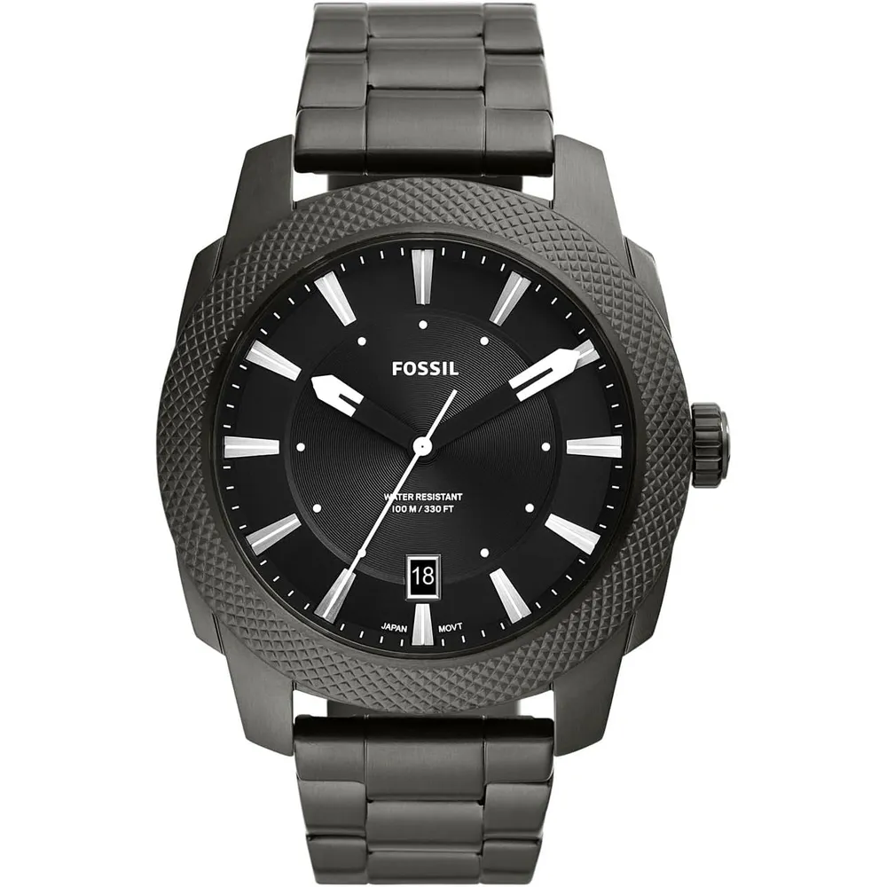 Fossil reloj de cuarzo para hombre, acero inoxidable y tres agujas | Humo