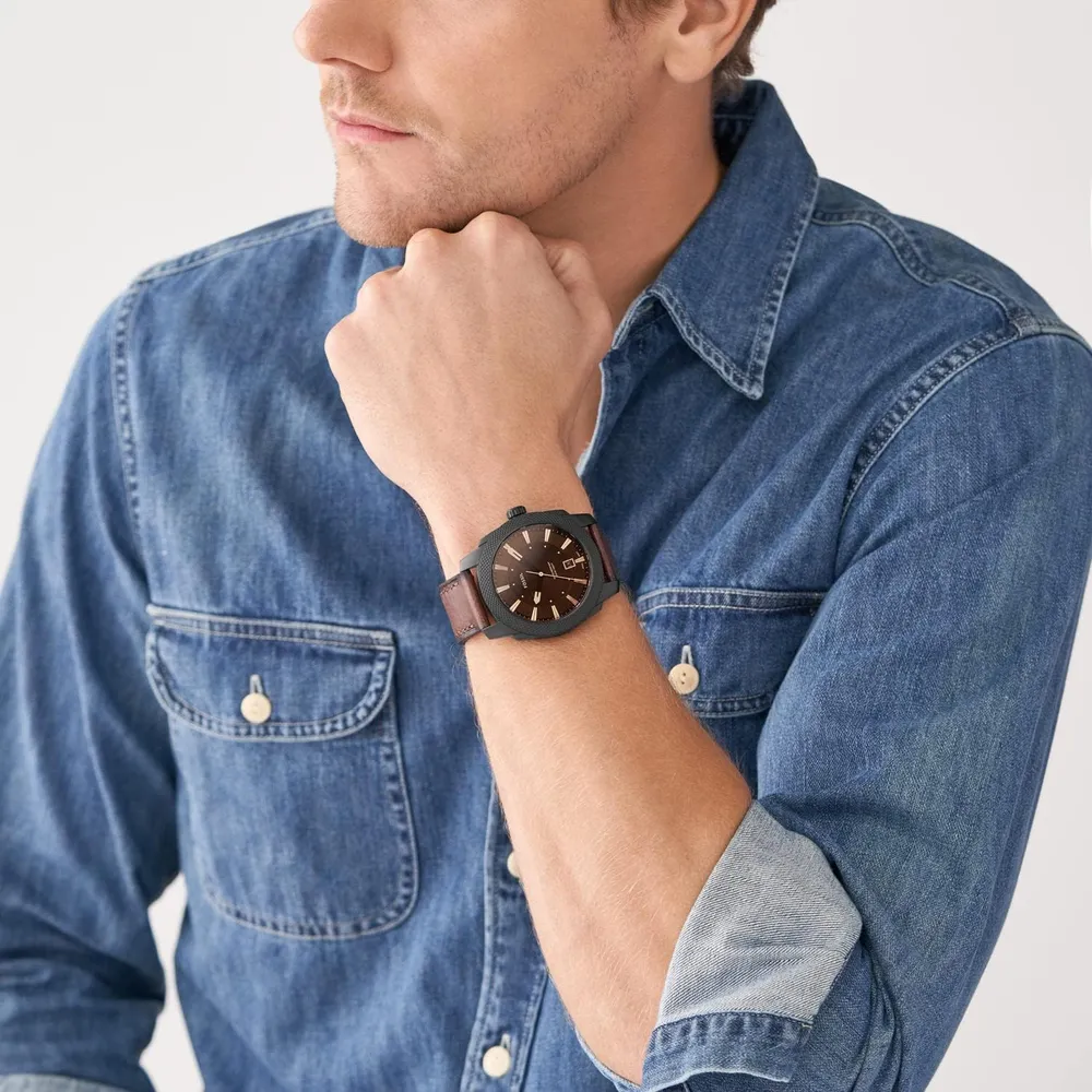 b0bq33zf4x_3_webp.webp Fossil reloj de cuarzo mecánico para hombre, acero inoxidable | Negro/ Marrón