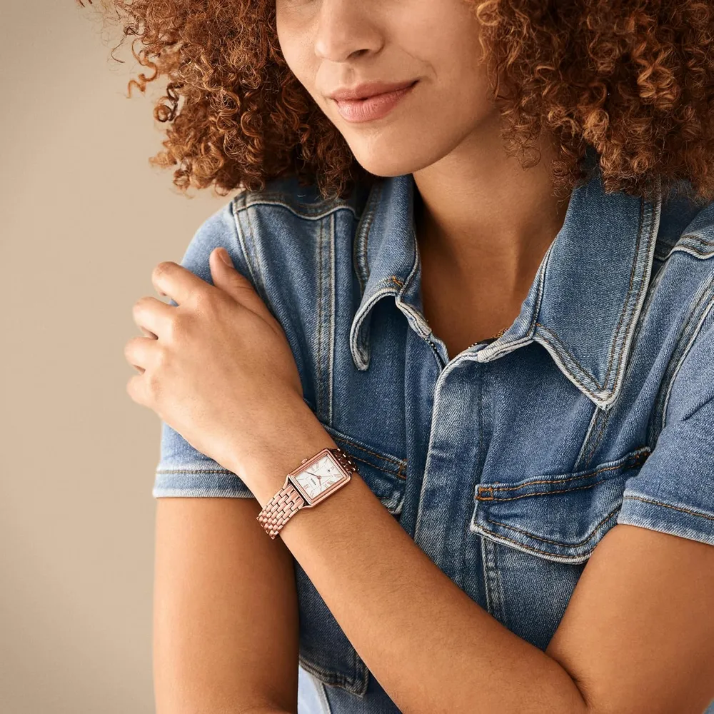Fossil reloj de cuarzo Raquel para mujer, acero inoxidable | Dorado