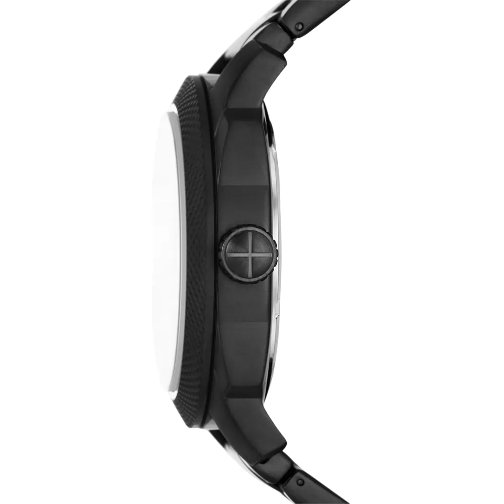 Fossil reloj de cuarzo mecánico para hombre, acero inoxidable | Negro