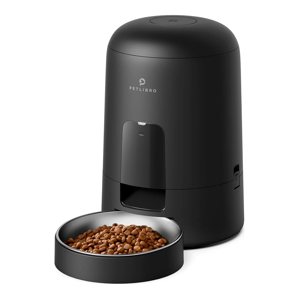 Petlibro Dispensador Automático de Comida Batería con 180 Días de Duración Alimentación Cronometrado Control de Comidas 2 L | Negro