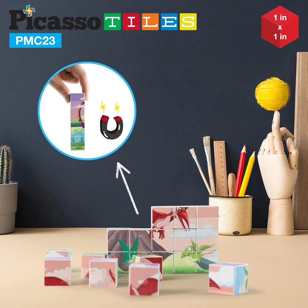 CUBO ROMPECABEZAS MAGNÉTICO DINOSAURIOS 6 EN 1 PMC23 PICASSOTILES