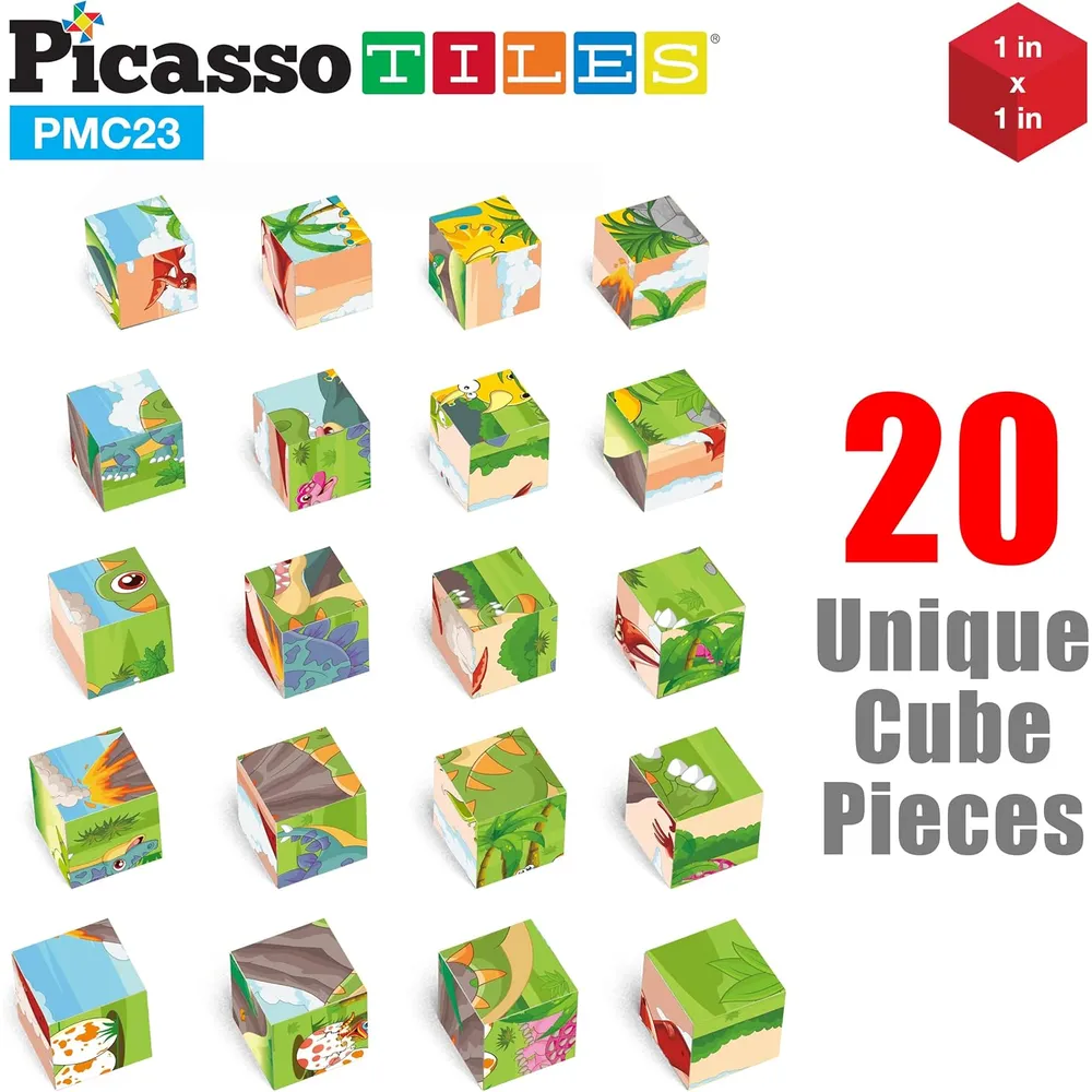 CUBO ROMPECABEZAS MAGNÉTICO DINOSAURIOS 6 EN 1 PMC23 PICASSOTILES