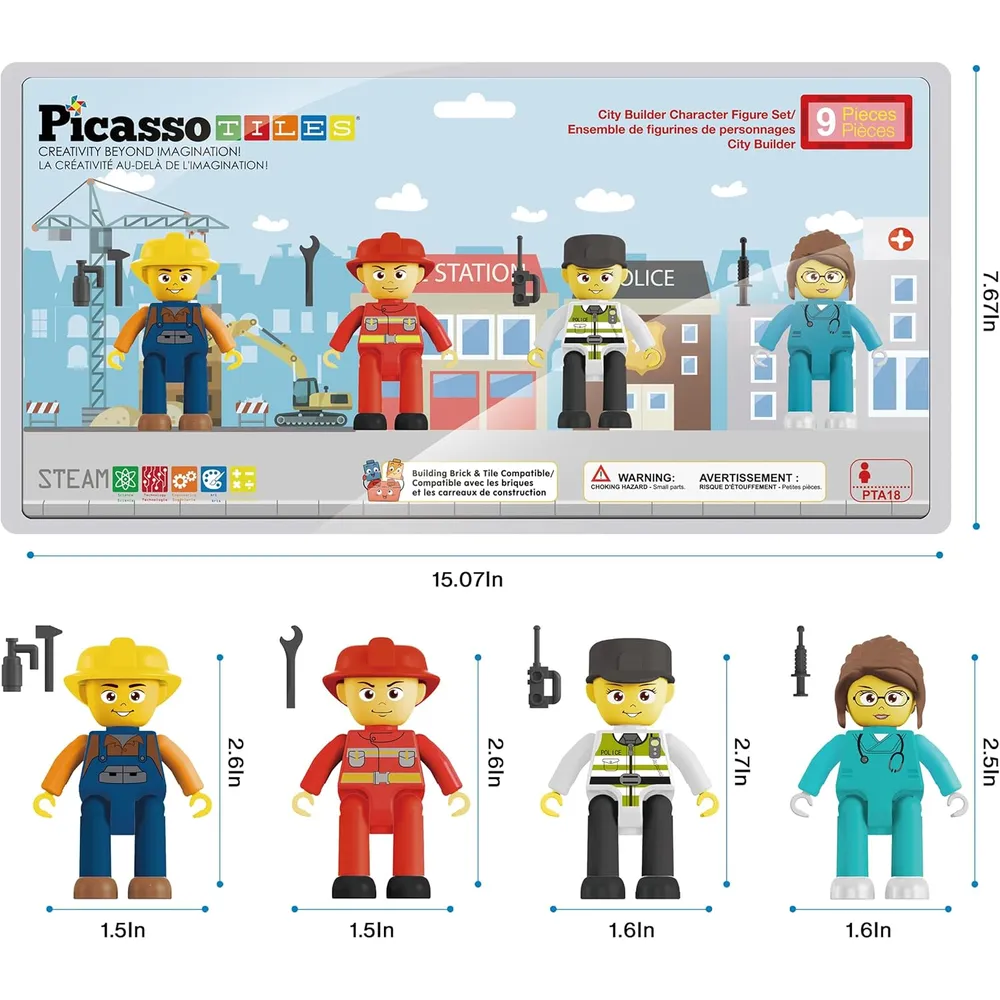 FIGURAS MAGNÉTICAS PERSONAJES CIUDAD PTA18 4 PIEZAS PICASSOTILES