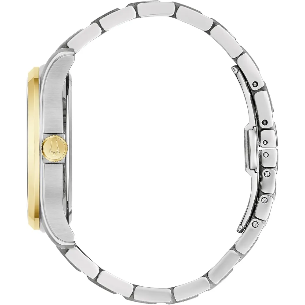 Bulova reloj clásico Wilton de hombre 3 agujas de cuarzo esfera plateada | Oro/Plata