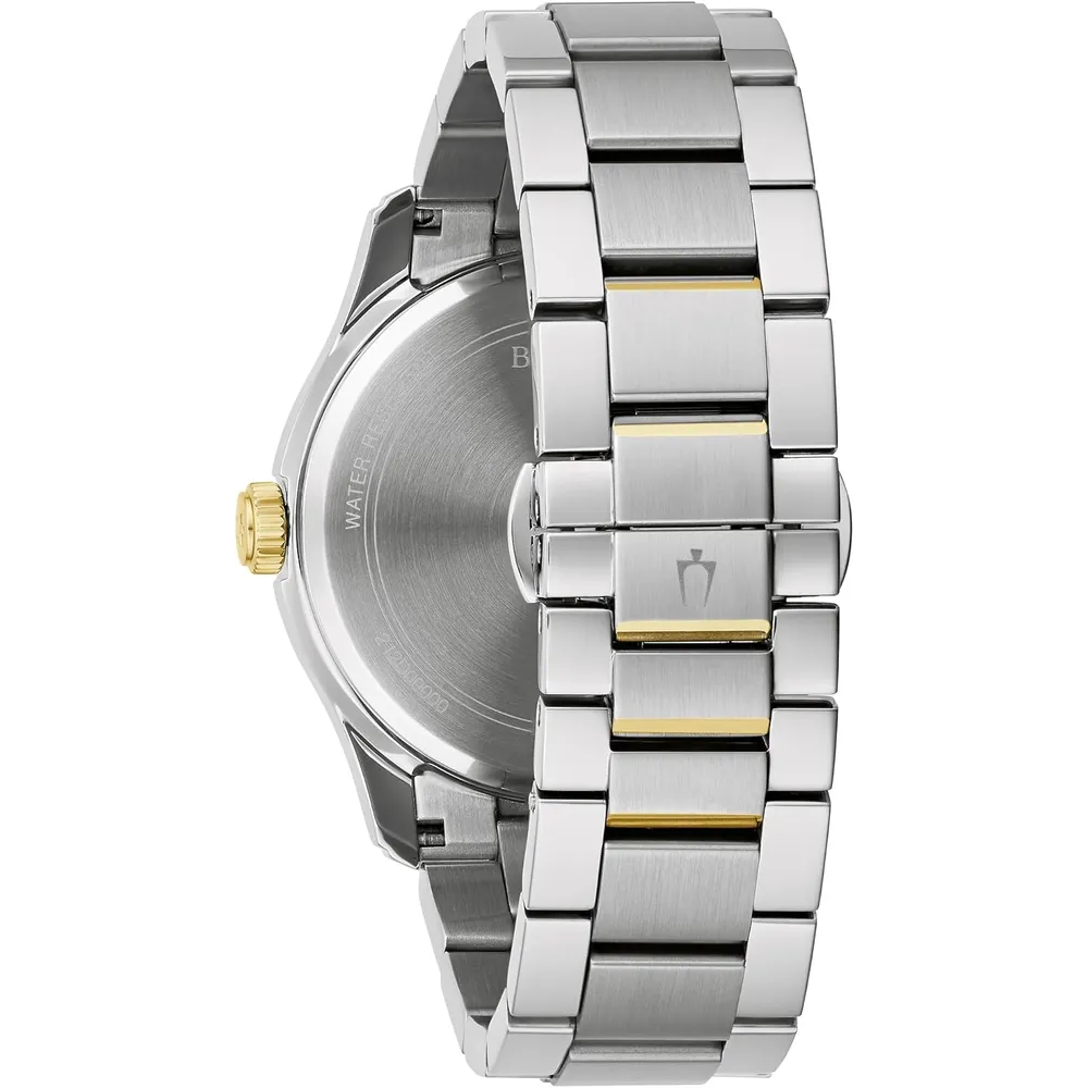 Bulova reloj clásico Wilton de hombre 3 agujas de cuarzo esfera plateada | Oro/Plata