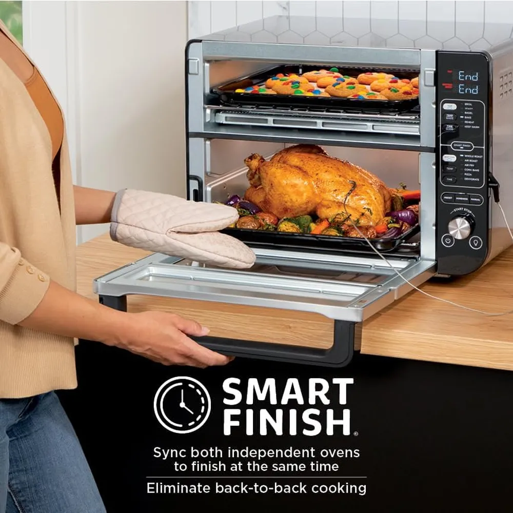 NINJA HORNO DOBLE INTELIGENTE DCT451 12 EN 1 60.7 OZ / 1.8 L | ACERO INOXIDABLE