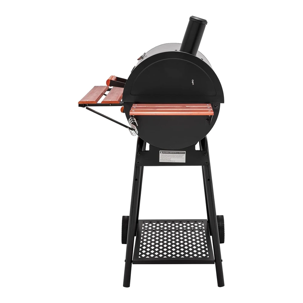 Royal Gourmet Cc1830w - Parrilla de Carbón de 30 Barriles con Mesa Auxiliar - 627" Cuadradas - Patio Trasero Al Aire Libre - Patio y Fiestas - Color Negro