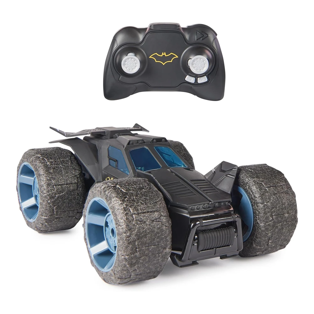 Dc Comics - Batman Stunt Force Batmobile, Auto de Control Remoto, Turbo Boost y Trucos Locos - Juguetes Coleccionables de Superhéroes