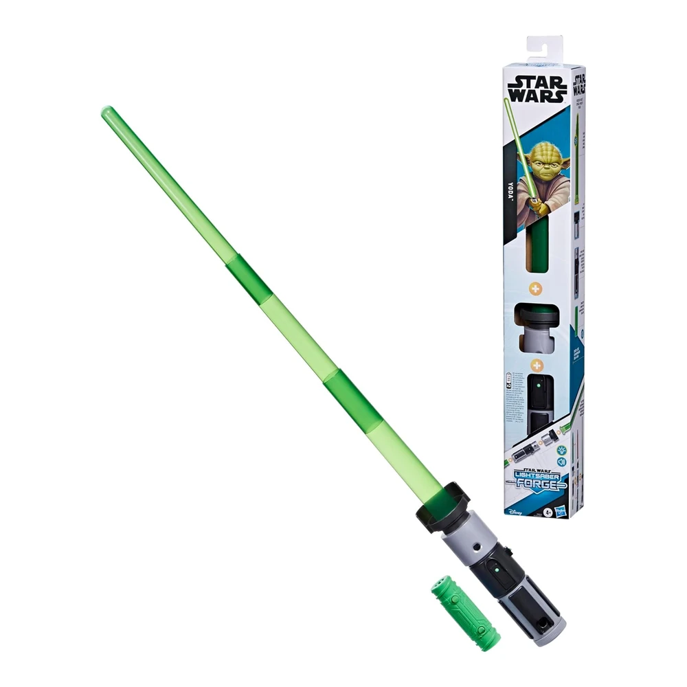 Star Wars Lightsaber Forge Yoda - Sable de Luz Electrónico Personalizable Verde - Juguetes para niños y Niñas de 4 Años