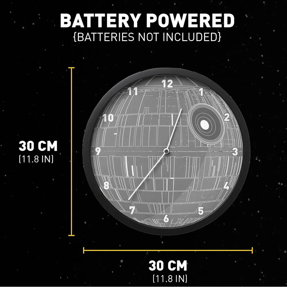 Paladone Star Wars, reloj pared Estrella de la Muerte luminoso oficial