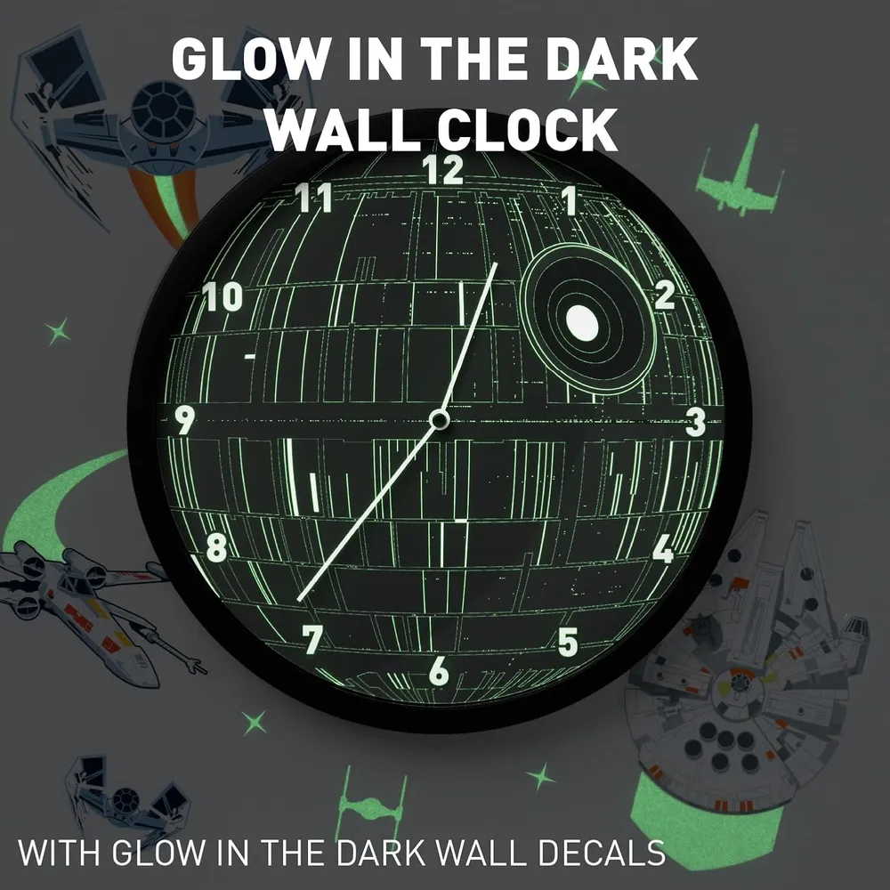 Paladone Star Wars, reloj pared Estrella de la Muerte luminoso oficial
