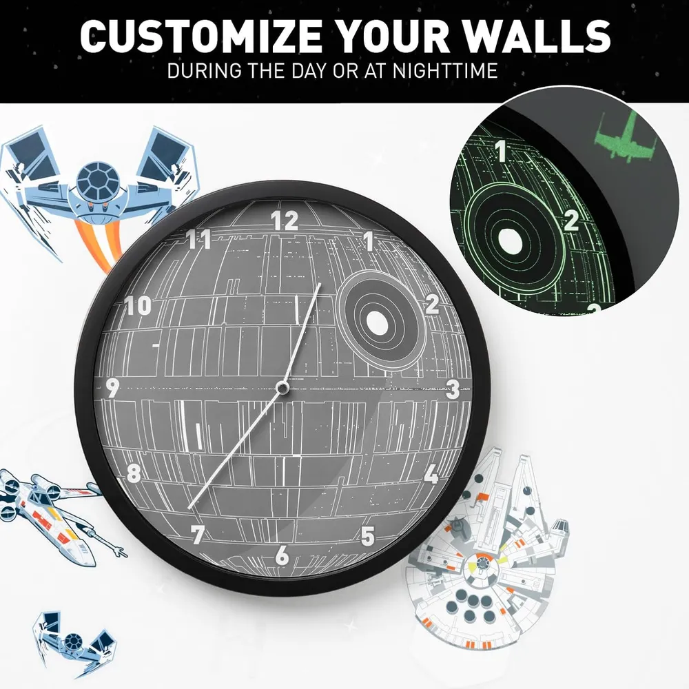 Paladone Star Wars, reloj pared Estrella de la Muerte luminoso oficial