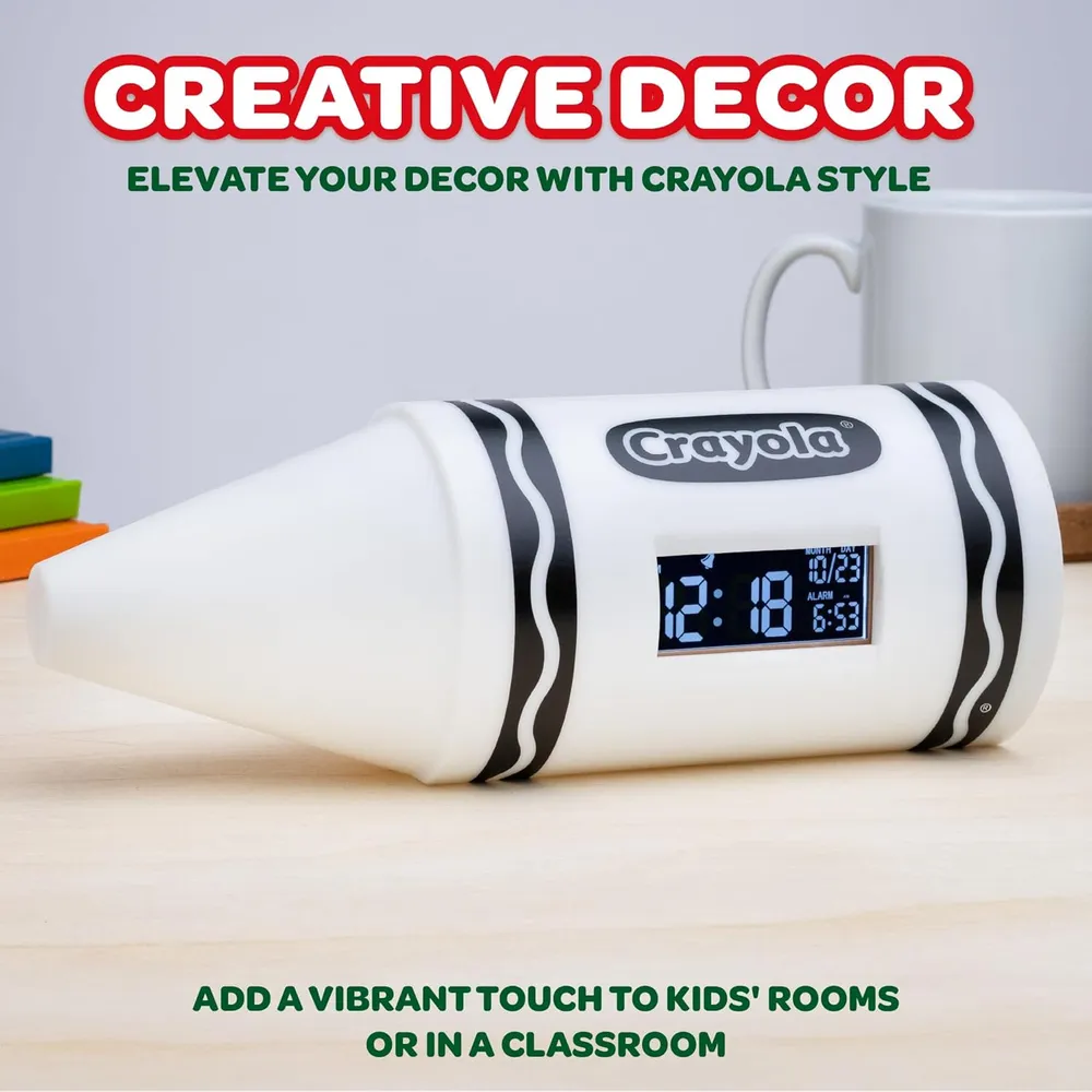 Paladone Crayola, reloj despertador digital luz que cambia color oficial