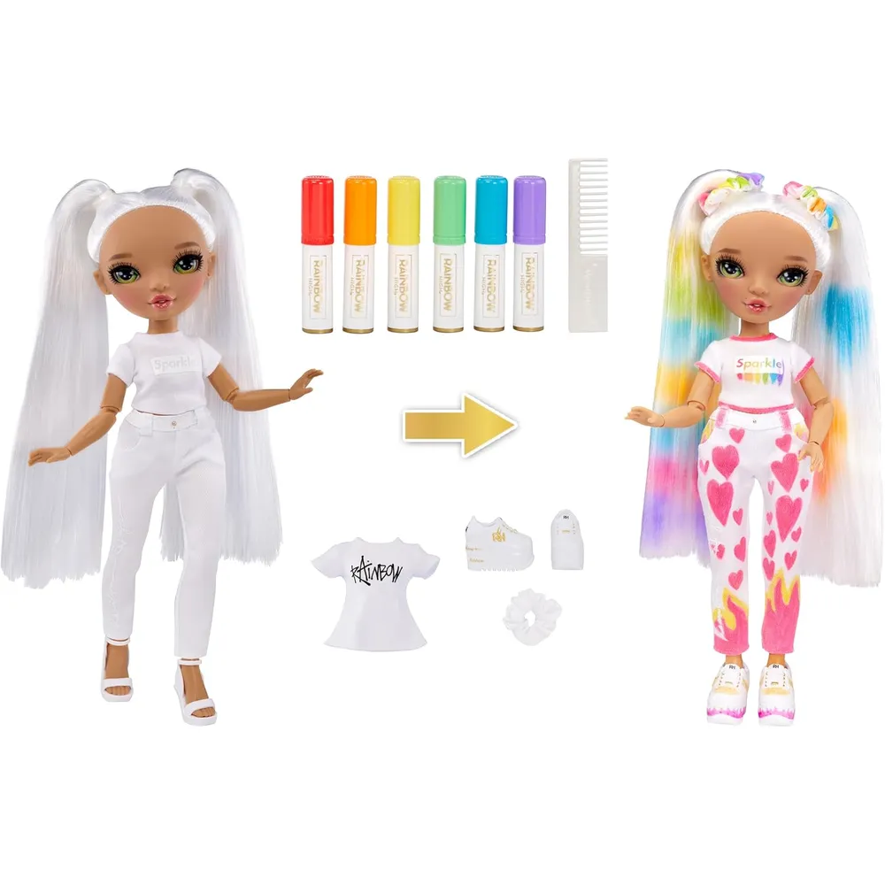 Rainbow High muñeca para colorear ojos verdes