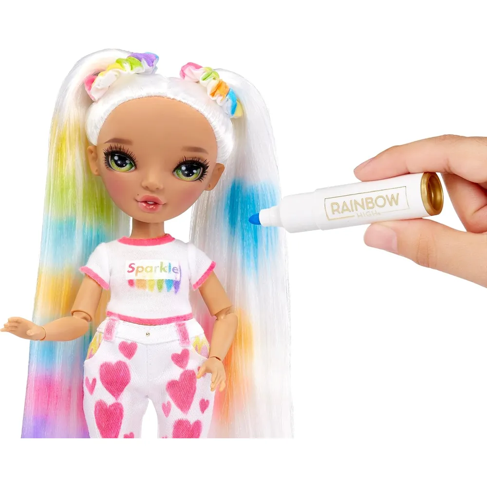 Rainbow High muñeca para colorear ojos verdes