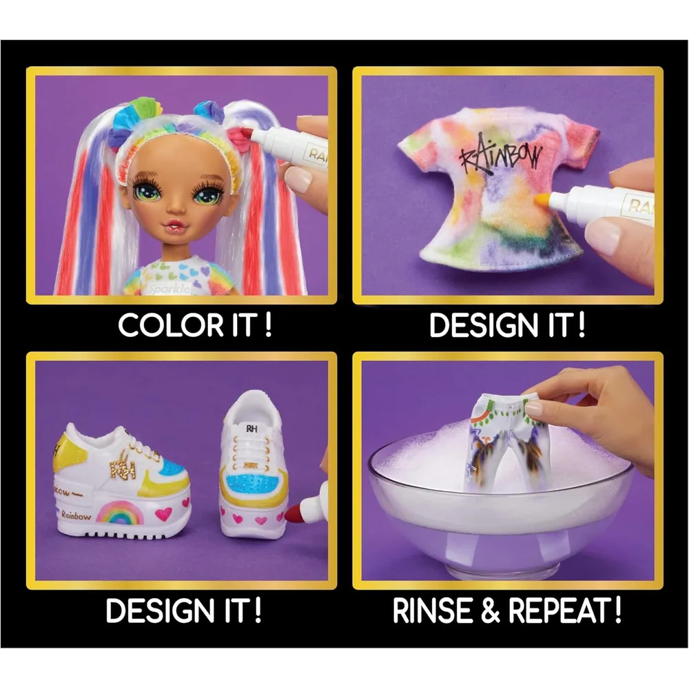 Rainbow High muñeca para colorear ojos verdes
