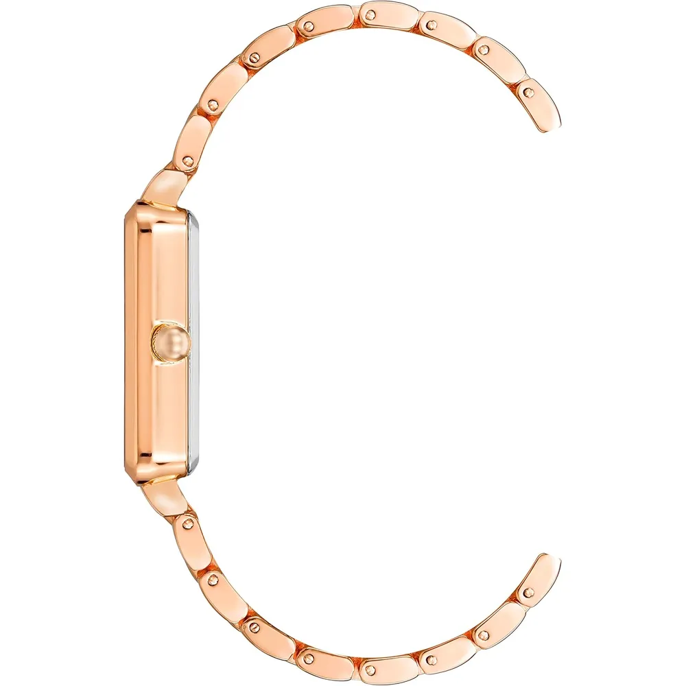 Anne Klein AK/3761SVTT reloj elegante con brillo para mujer | 36.5 mm - Oro rosa/verde.
