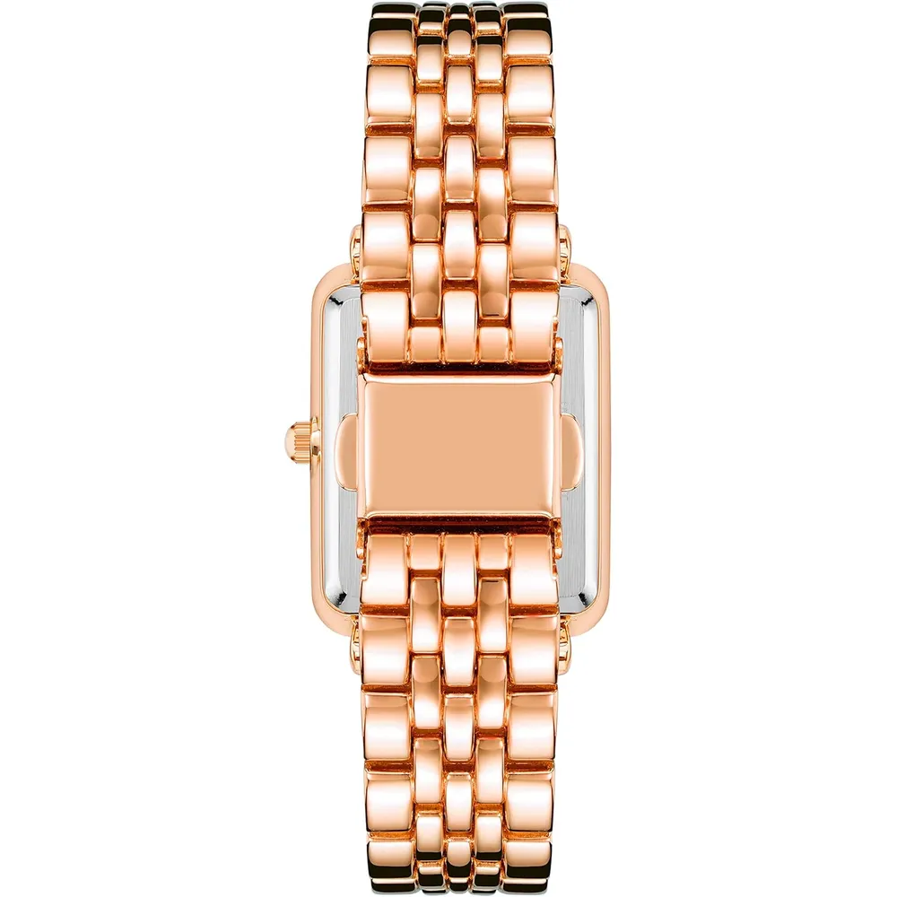 Anne Klein AK/3761SVTT reloj elegante con brillo para mujer | 36.5 mm - Oro rosa/verde.