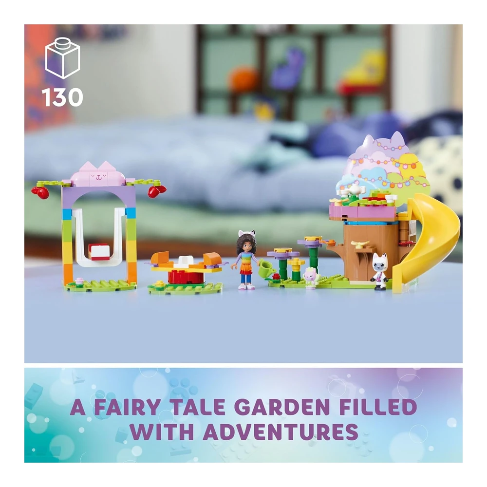 Lego Gabby's Dollhouse Kitty Fairy Fiesta En El Jardín - Construcción con Casa de Árbol - Tobogán - Incluye Patas Gabby y Pandy