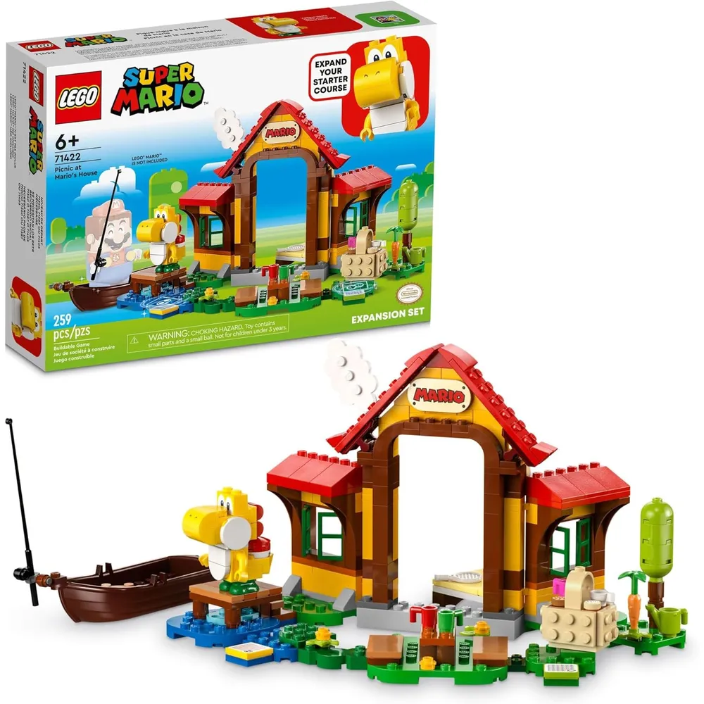Lego Super Mario Picnic en casa de Mario set de expansión con Yoshi amarillo