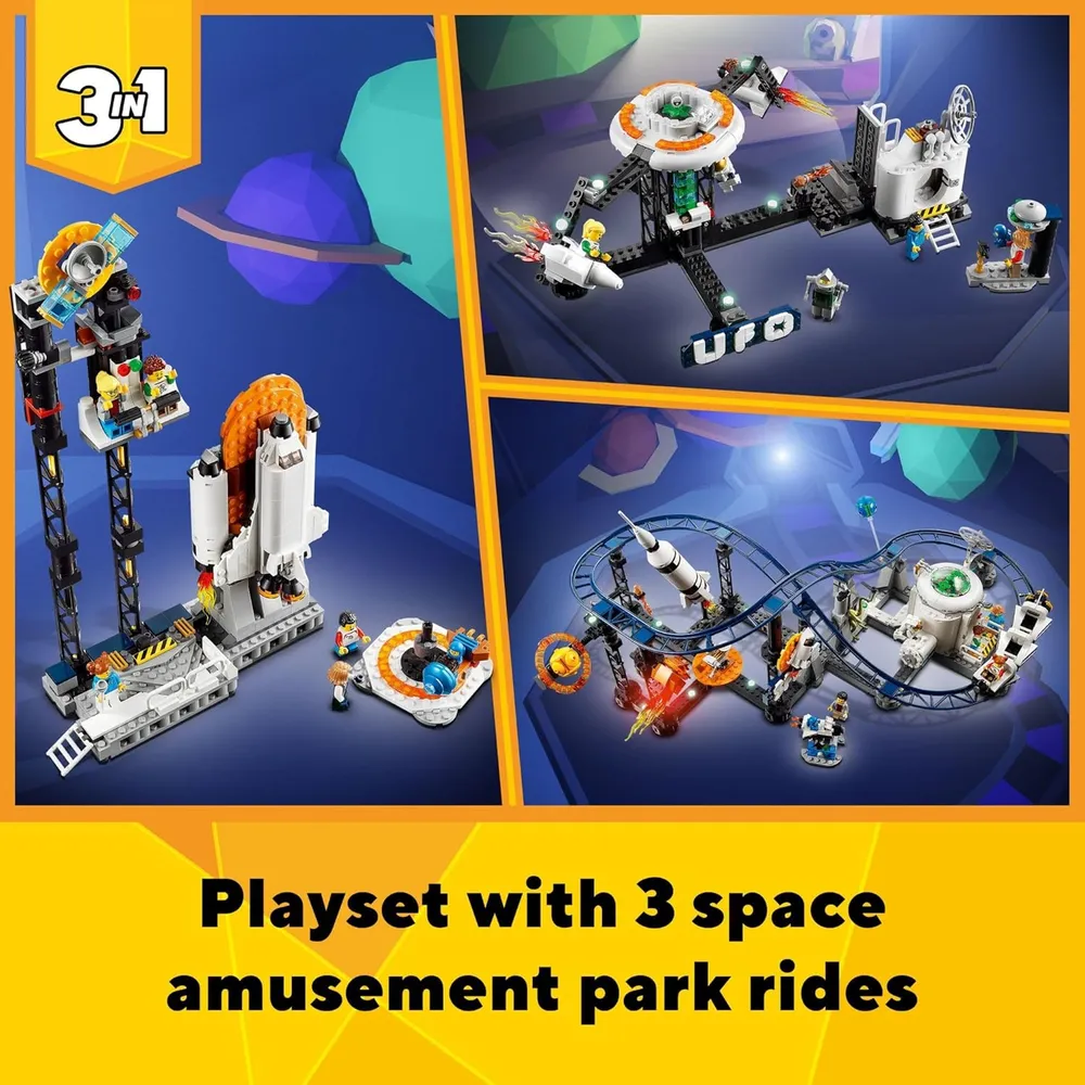 Lego Creator 3 en 1 parque de atracciones espacial con montaña rusa