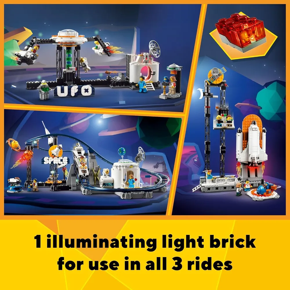 Lego Creator 3 en 1 parque de atracciones espacial con montaña rusa
